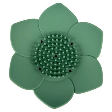 Lotus Flower Draining Soap Dish: lotus-shaped silicone draining soap dish (photo 4)