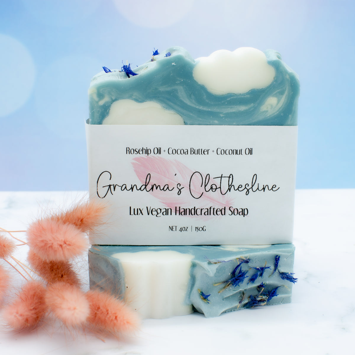 Grandma's Clothesline Soap: cotton-scented soap bar with an activated charcoal line (photo 3)