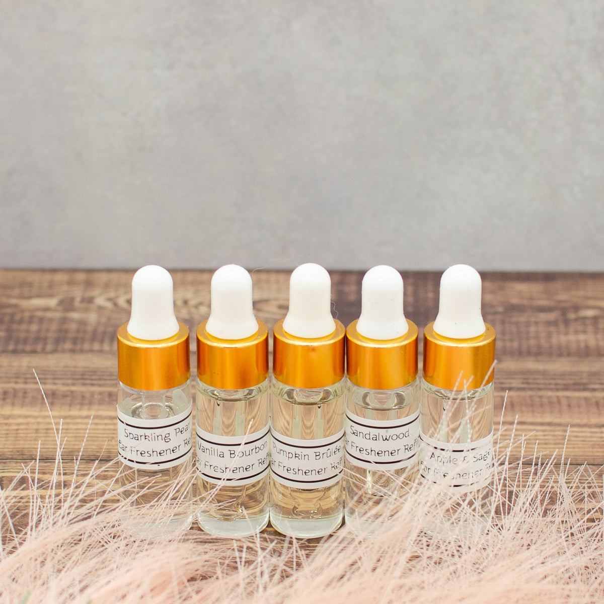 Car Fragrance Refills: 5 mL fragrance refill bottles for car diffusers