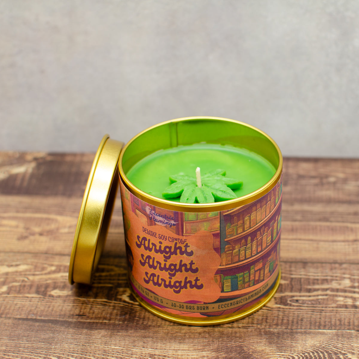 PAINT CAN Candle - Alright Alright Alright: soy candle in a gold paint can