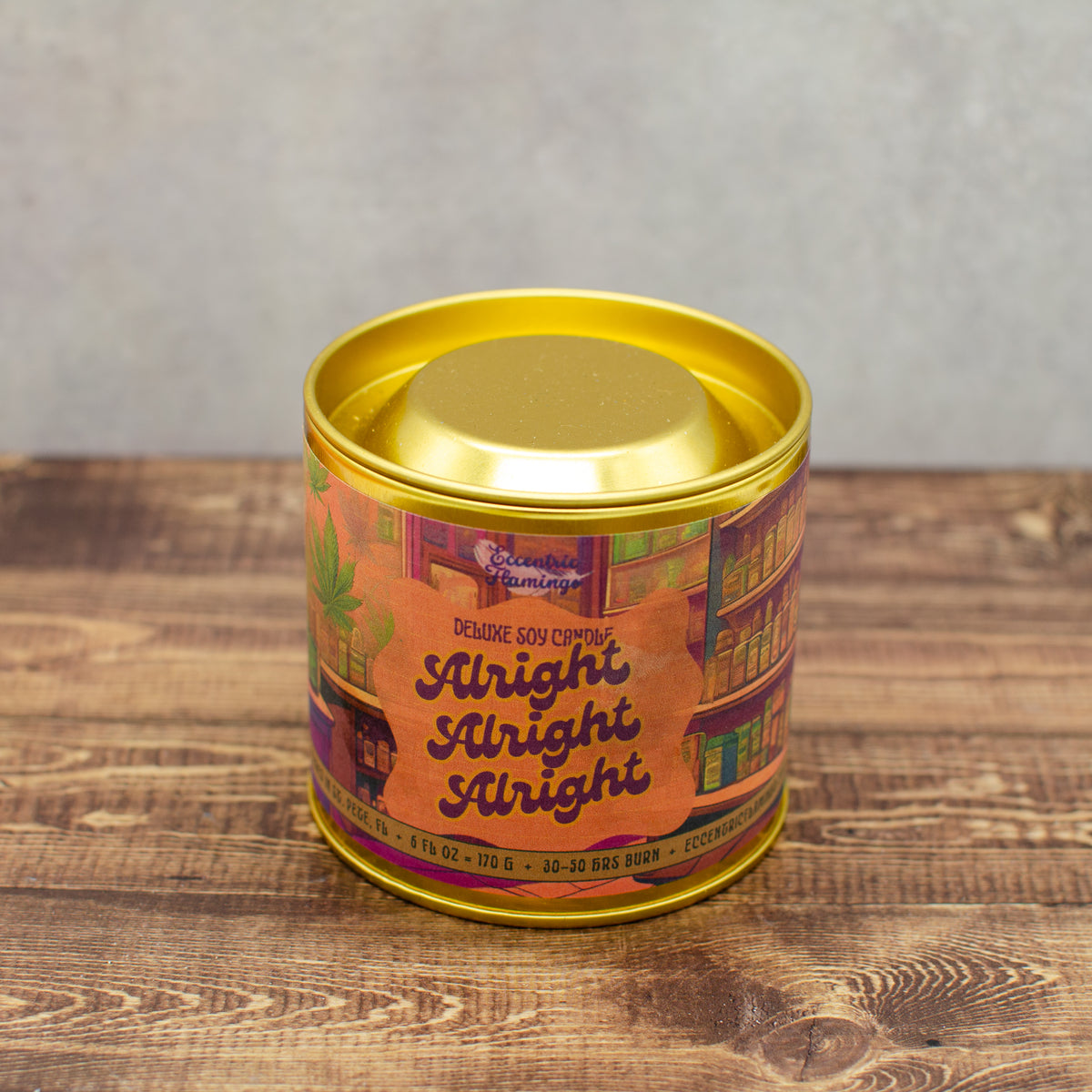 PAINT CAN Candle - Alright Alright Alright: soy candle in a gold paint can (photo 2)