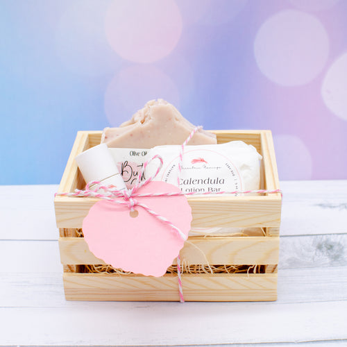 Buttermilk Castile Gift Set: buttermilk castile soap, pink lemonade lip balm, and calendula lotion bar (photo 2)