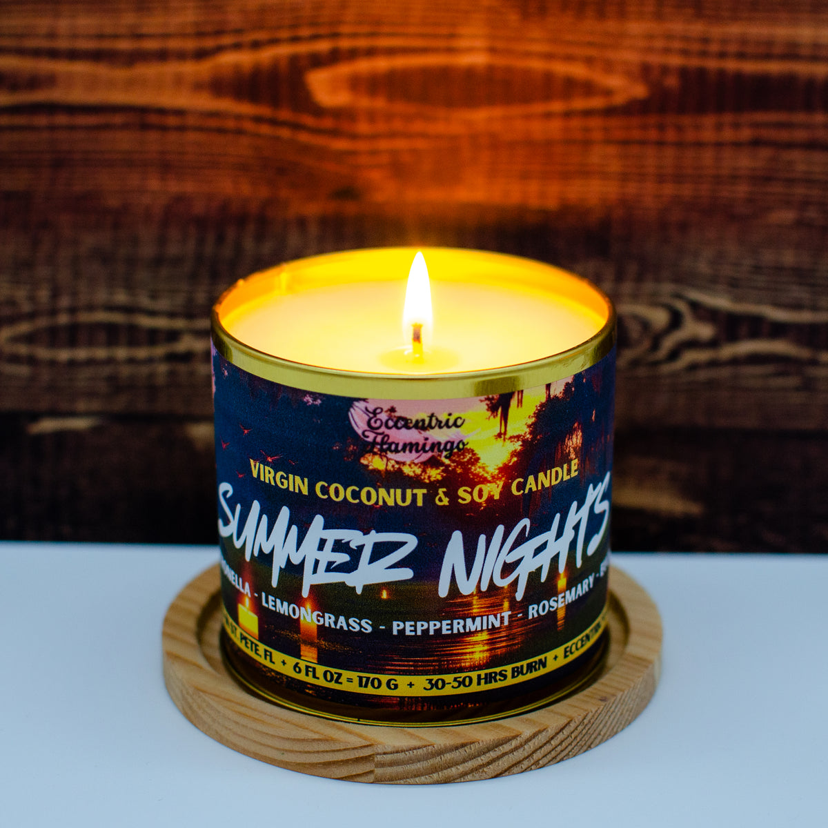 PAINT CAN Candle - Summer Nights: citronella and rosemary soy candle in a gold paint can (photo 2)