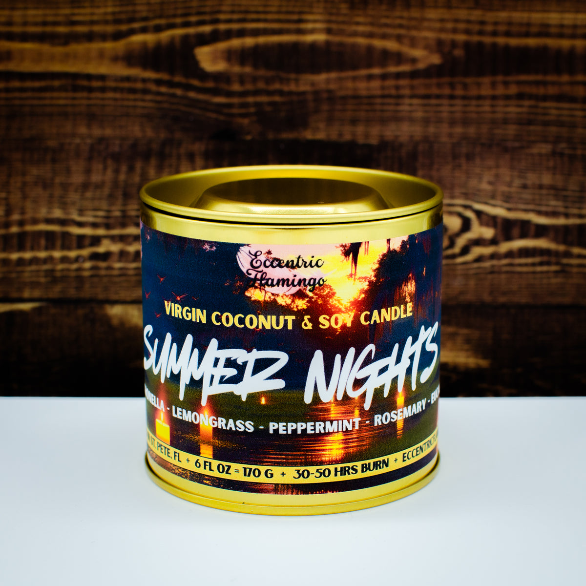 PAINT CAN Candle - Summer Nights: citronella and rosemary soy candle in a gold paint can (photo 3)