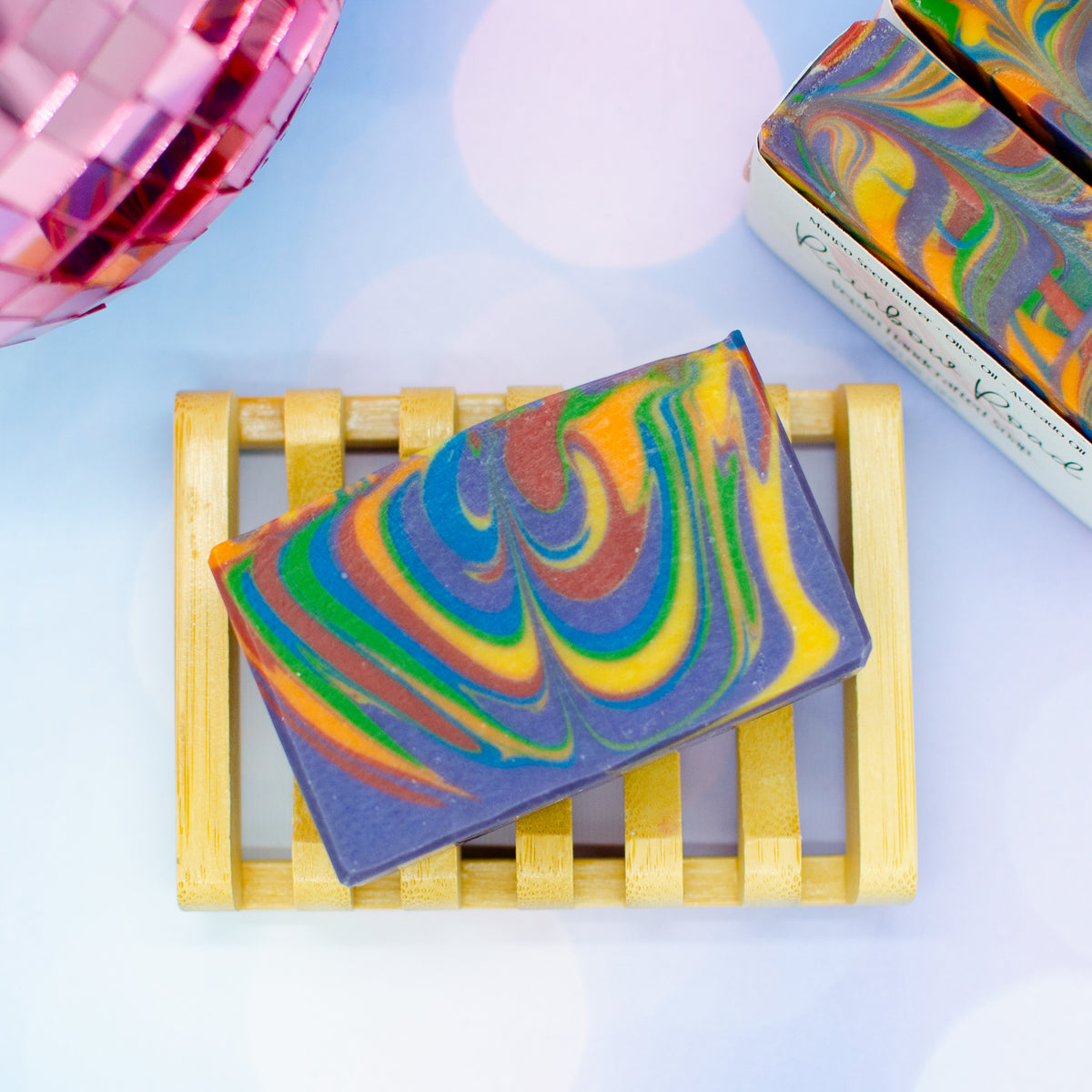 Rainbow Road Soap: fruity rainbow-themed soap bar