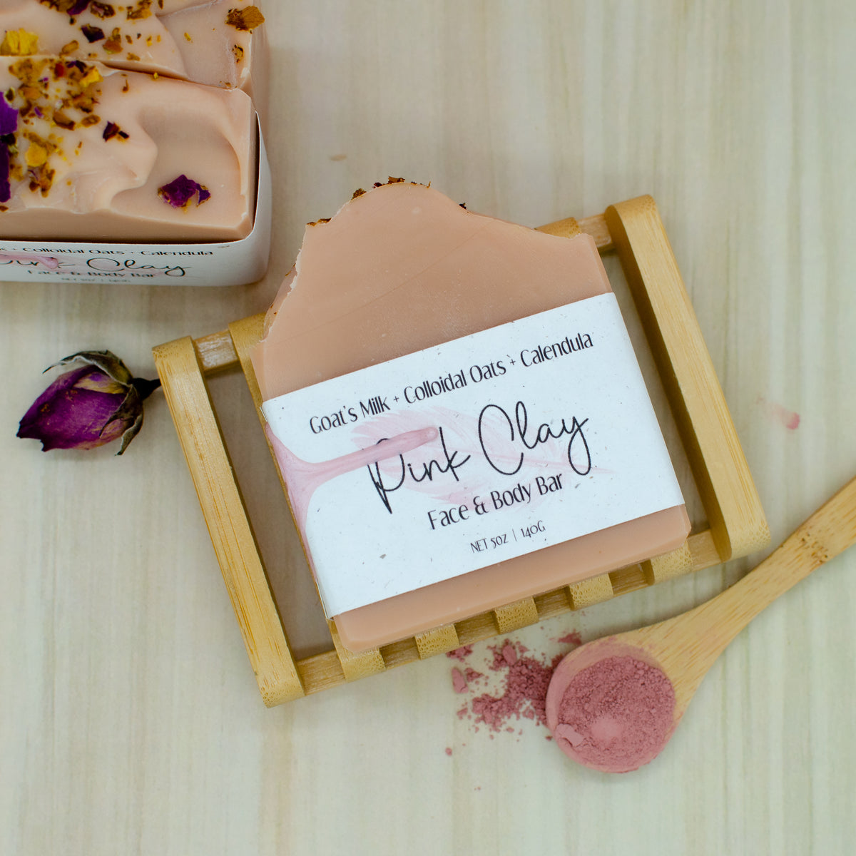 Pink Clay Face and Body Soap: pink kaolin clay and goat's milk soap for sensitive skin (photo 4)