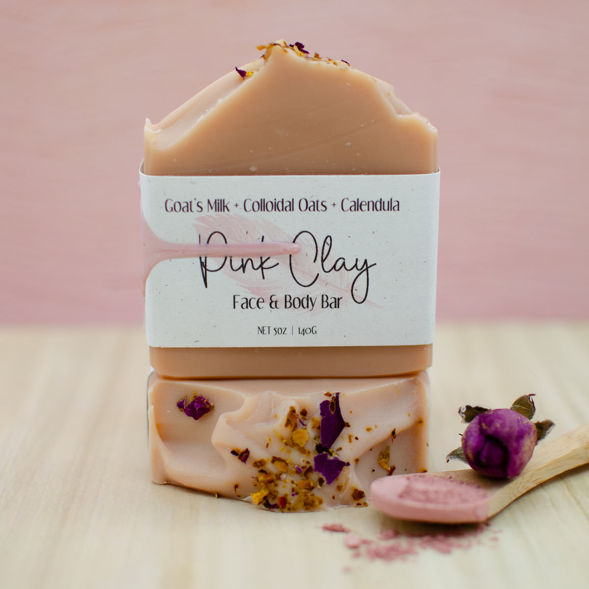 Pink Clay Face and Body Soap: pink kaolin clay and goat's milk soap for sensitive skin (photo 3)