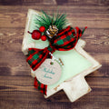 Holiday Soiree Dough Bowl Candle: hand-poured soy candle in a carved wooden dough bowl