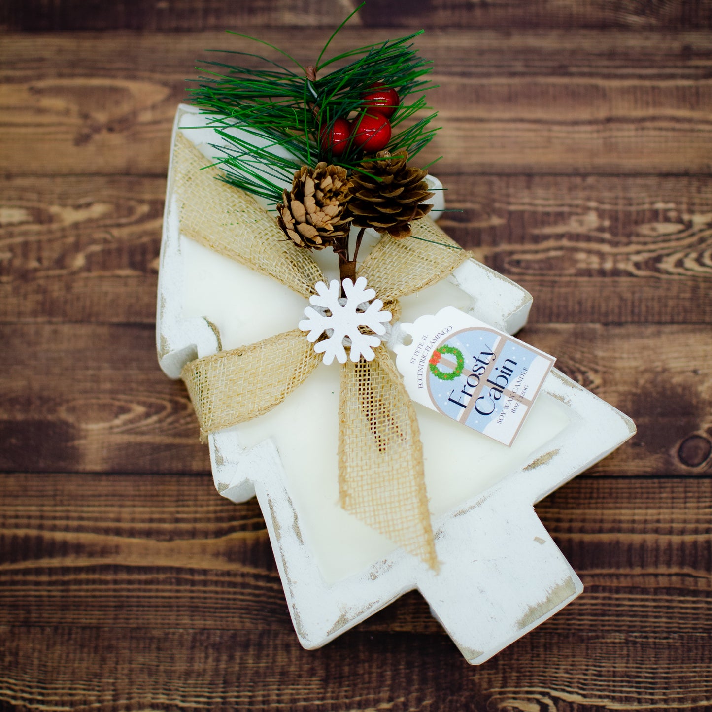 Christmas Dough Bowl Candle - Frosty Cabin