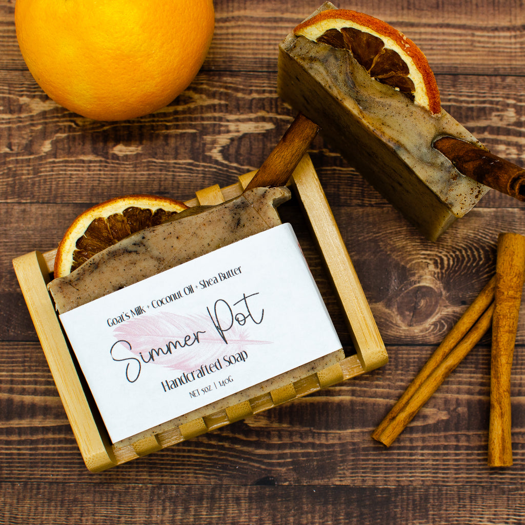 Simmer Pot Goat's Milk Soap: goat's milk soap bar scented with cinnamon and sweet orange (photo 2)