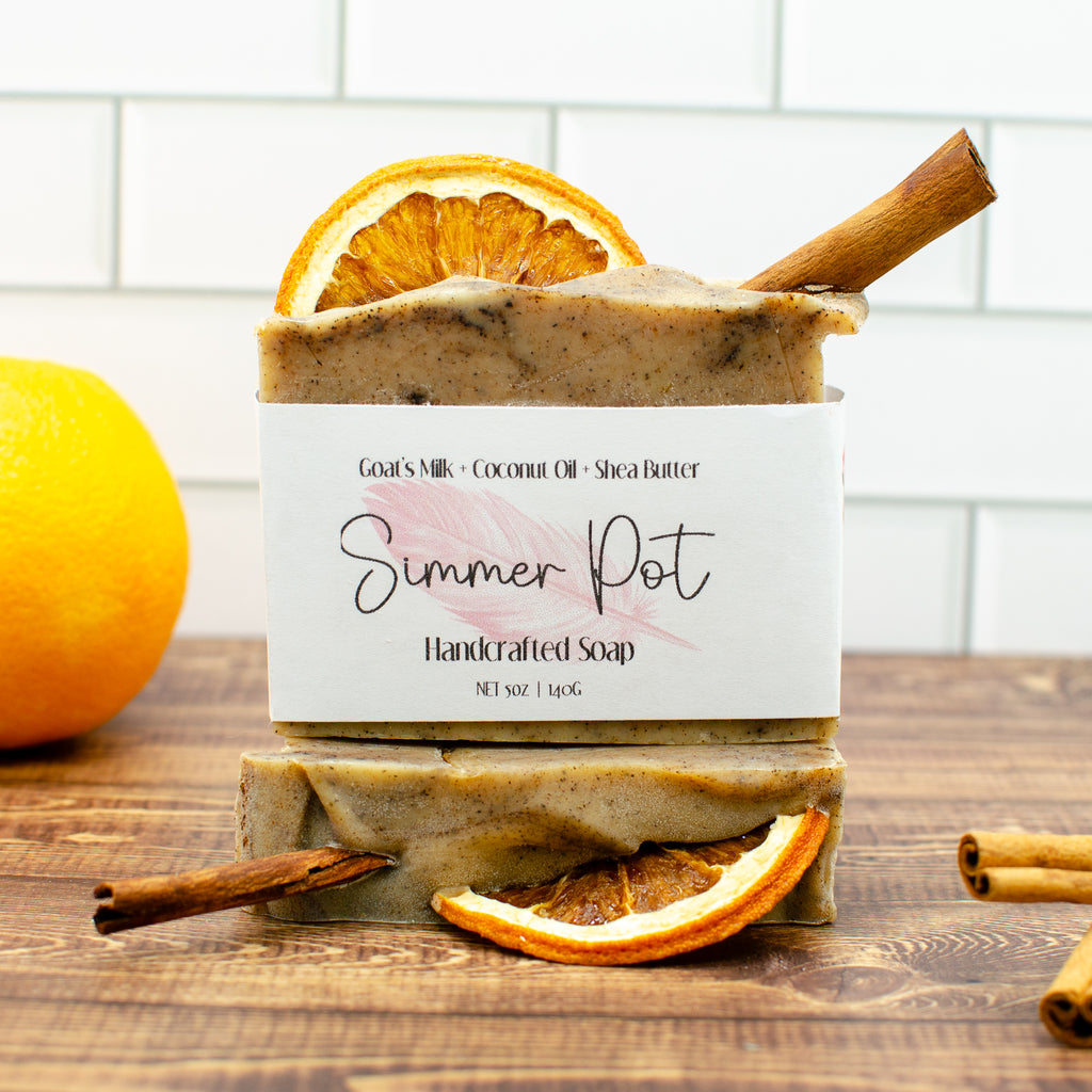 Simmer Pot Goat's Milk Soap: goat's milk soap bar scented with cinnamon and sweet orange (photo 3)