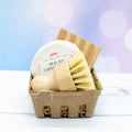 Dish Soap and Scrub Brush Set: solid dish soap bar with a bamboo scrub brush