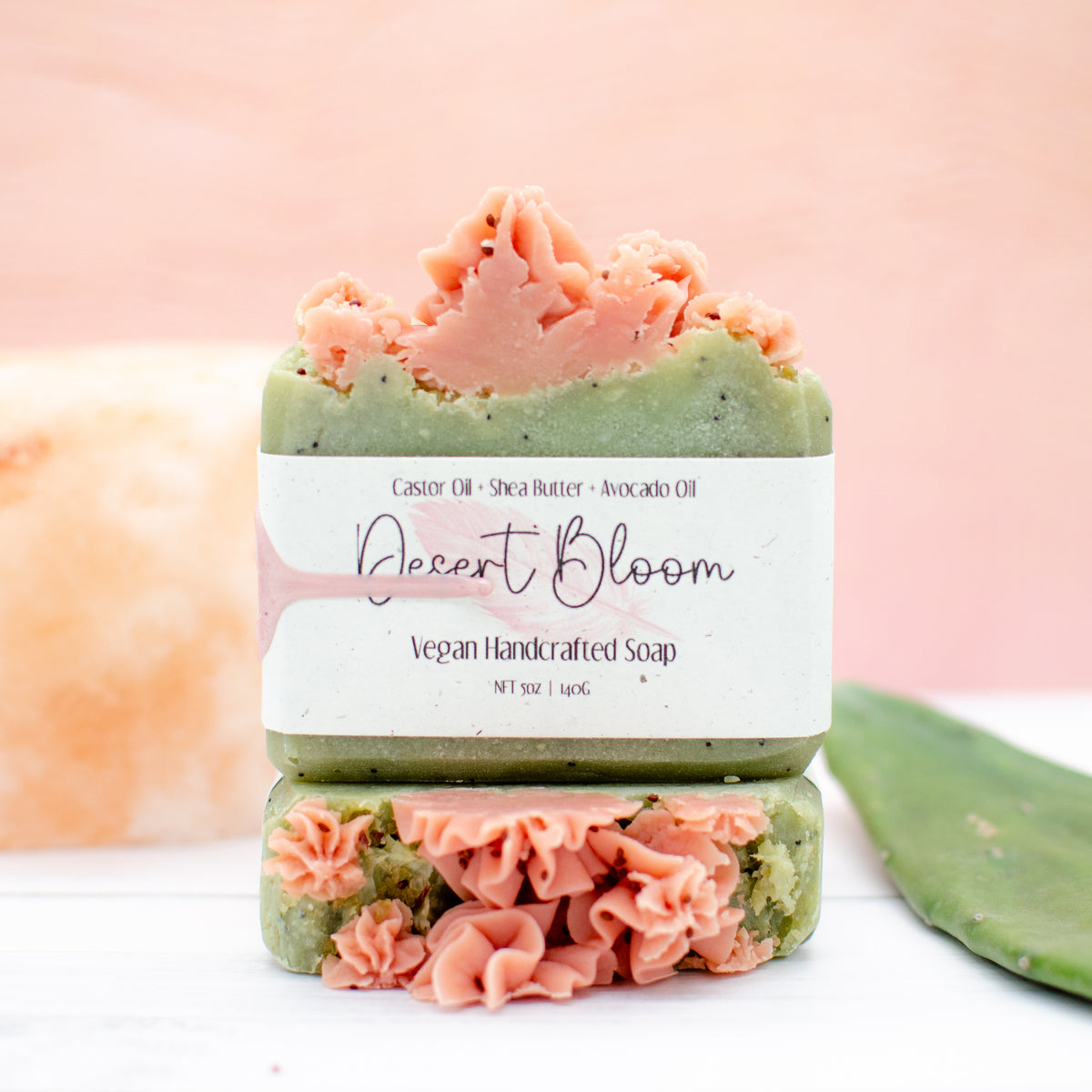 Desert Bloom Soap: prickly pear soap bar with poppy and cranberry seeds (photo 4)