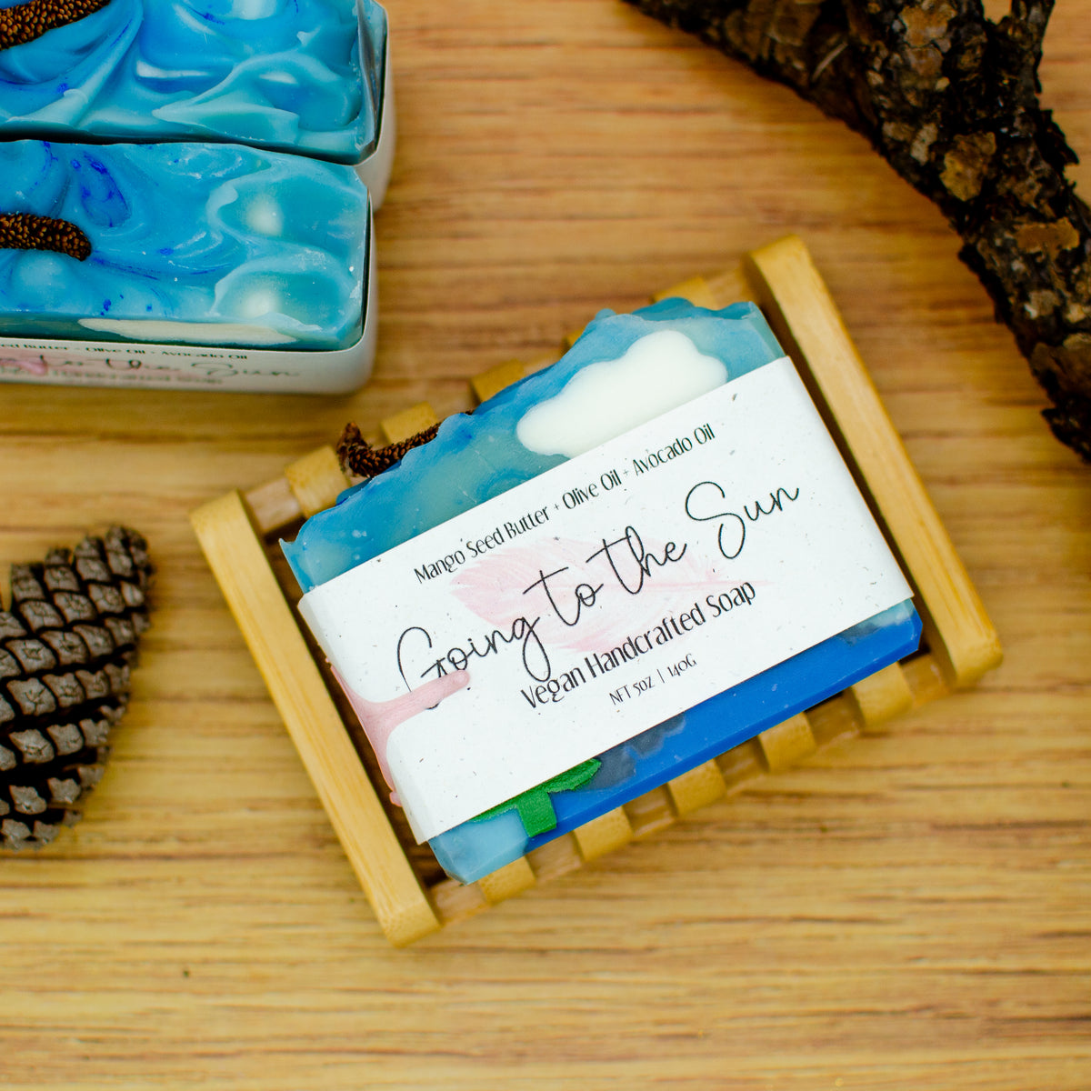 Going to the Sun National Park Series Soap: soap bar with a sculpted mountain and lone pine tree (photo 4)