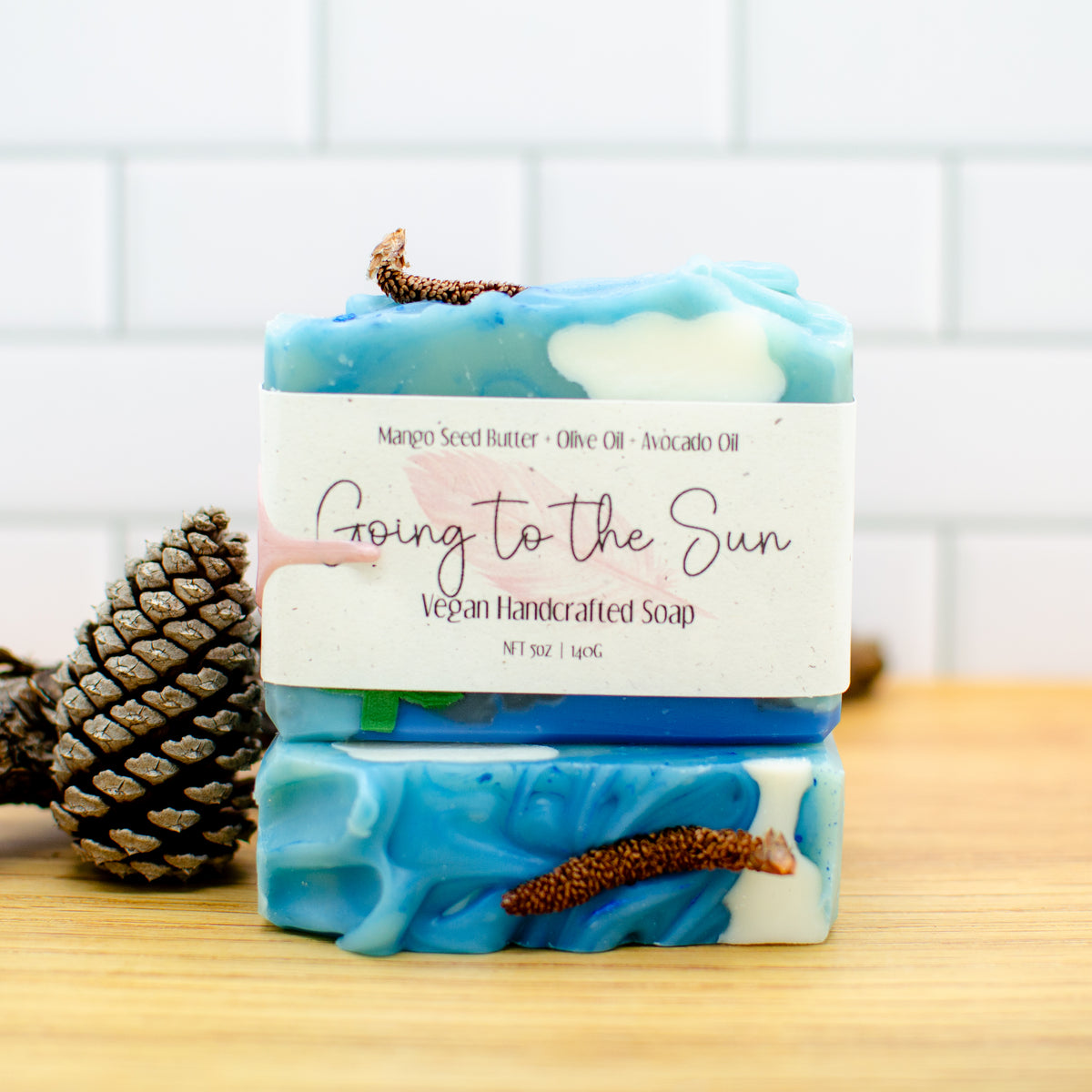 Going to the Sun National Park Series Soap: soap bar with a sculpted mountain and lone pine tree (photo 2)
