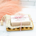 Soap Bar Gift Set: handmade vegan soap with a bamboo soap dish and sisal soap saver (photo 2)