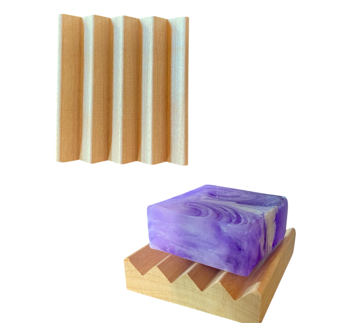 3-inch Alder Soap Dish set: set of two alder wood soap dishes (photo 2)
