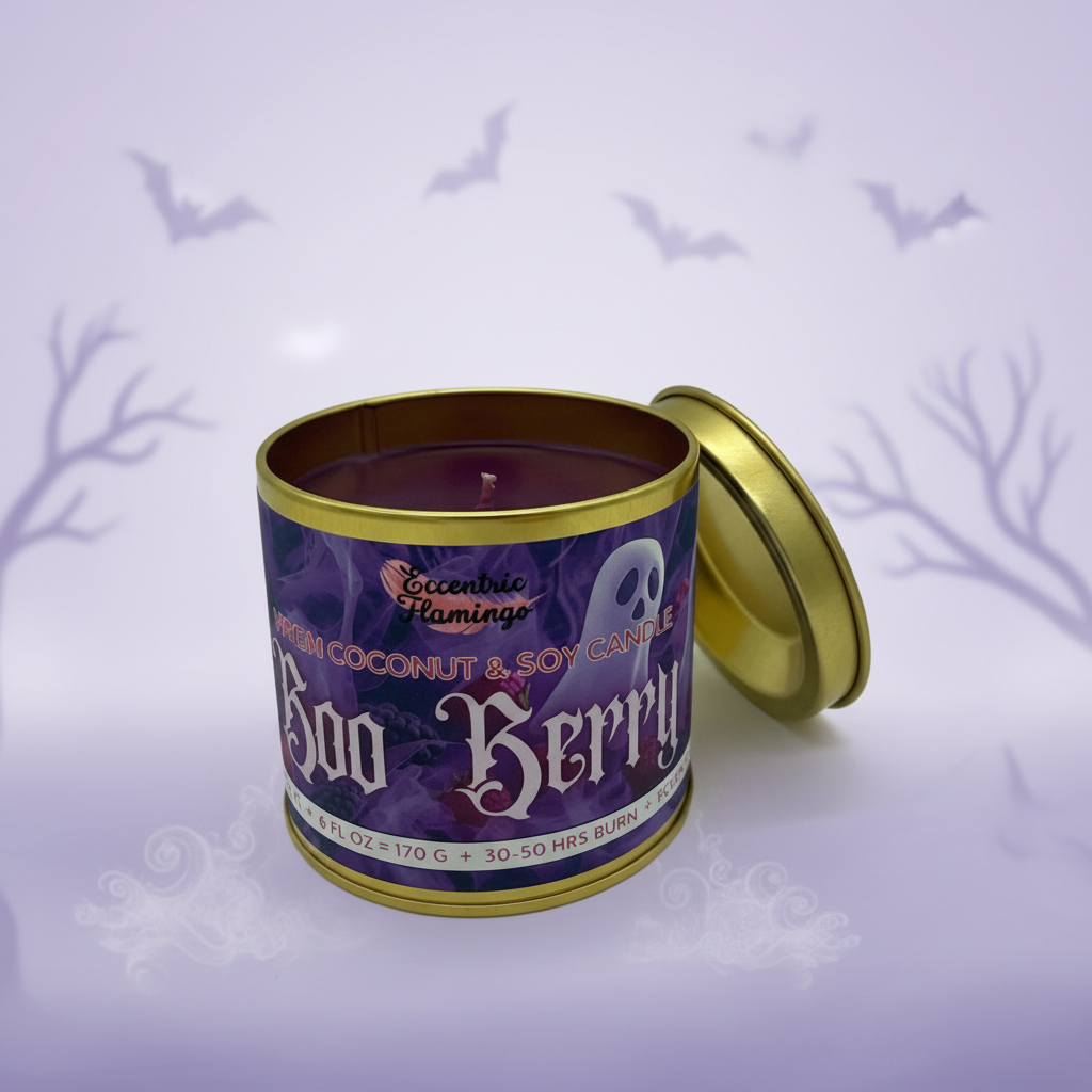 PAINT CAN Candle - Boo Berry: blackberry and raspberry soy candle in a gold paint can (photo 2)