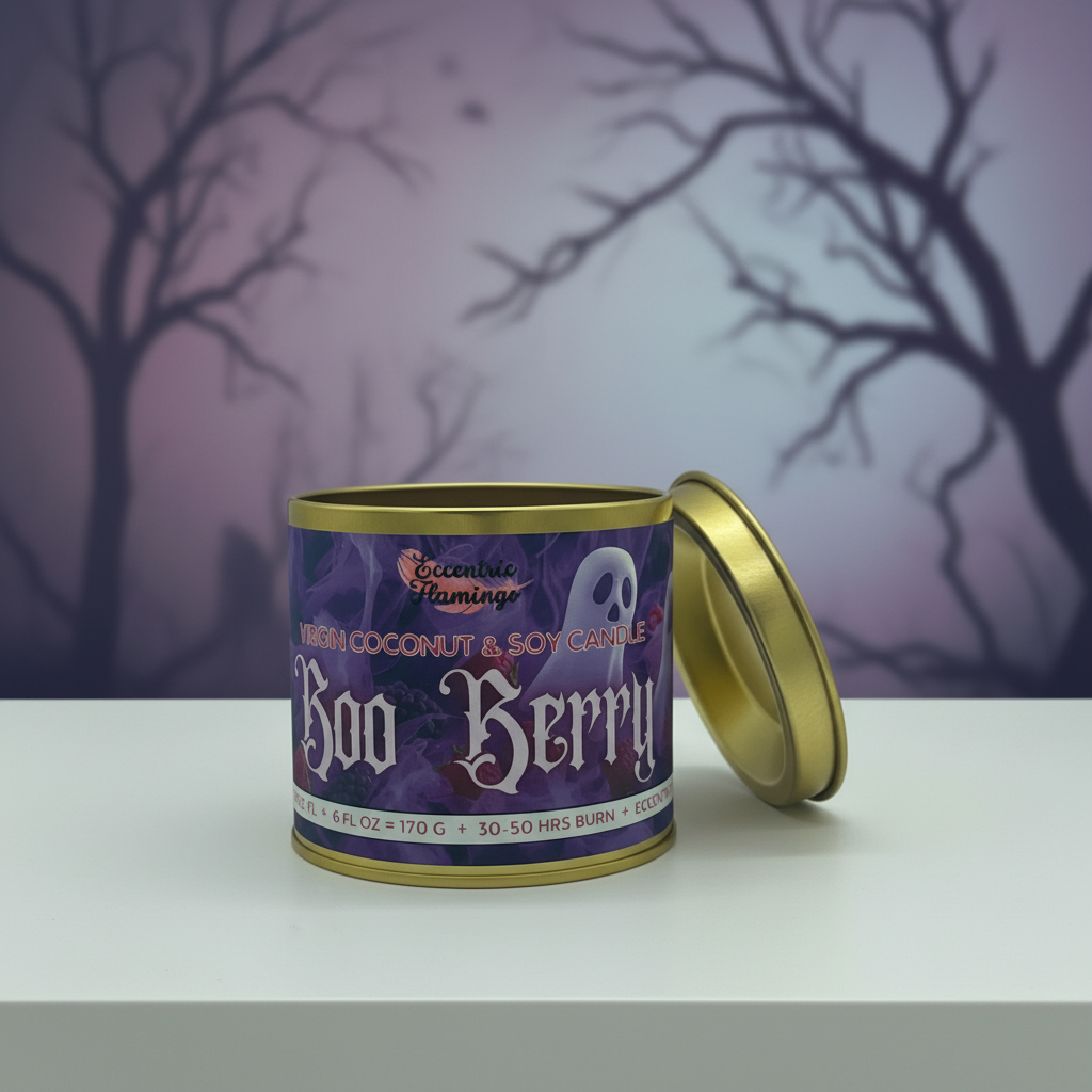 PAINT CAN Candle - Boo Berry: blackberry and raspberry soy candle in a gold paint can